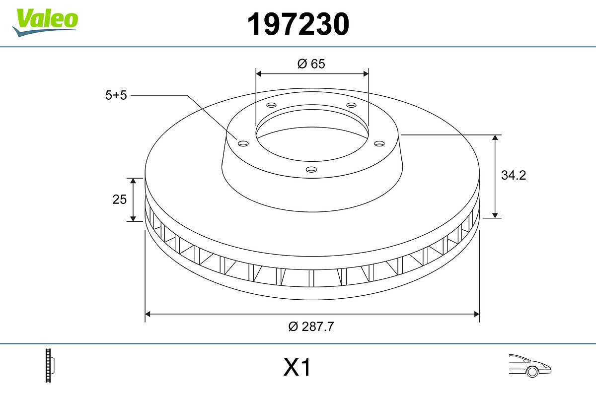 VALEO 197230 Bromsskiva